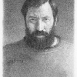 Algimantas Švėgžda. Autoportretas. Litografija, 53x42, 1985